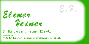 elemer heiner business card